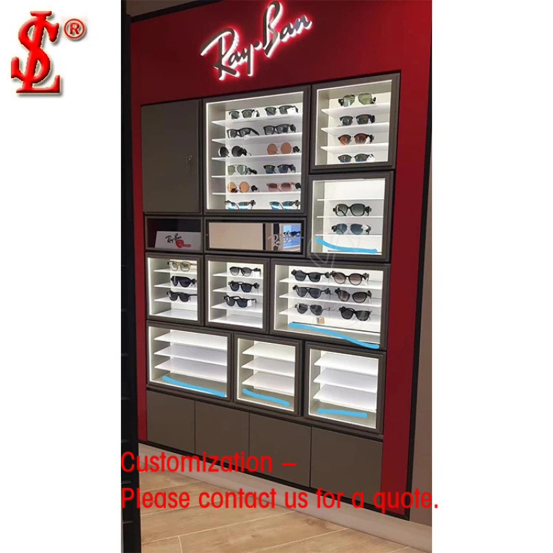 Interior Design Retail - Expositor de pared personalizado para gafas