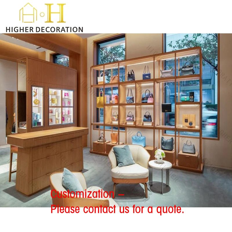 Interior Design Retail - Exhibidores de Bolsos de Cuero de