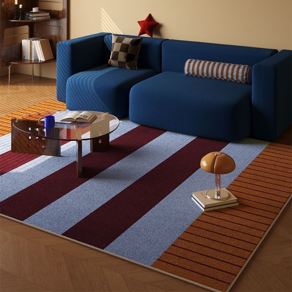Interior Design Retail - Alfombra con patrón de rayas modernas,