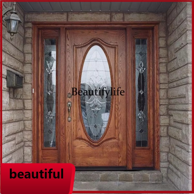 Interior Design Luxury House - Puerta Exterior de Madera con Vidrio