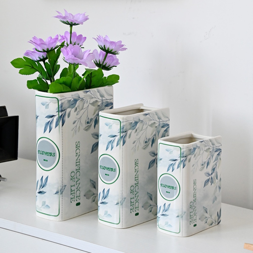 Interior Design Handbook - Florero de cerámica para libros, decoración
